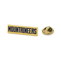 Stainless steel enamel shirt pin with navy Mountaineers.