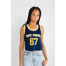 Navy women's cropped #67 basketball jersey