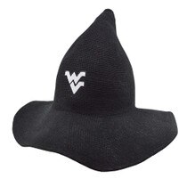 Black WVU witch hat with a white Flying WV on the front