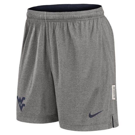 Grey side of the Nike WVU reversible shorts with a navy Flying WV Logo