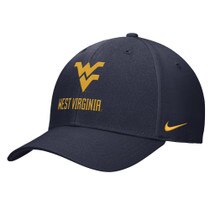 Navy Nike WVU hat with Flying WV Logo over West Virginia embroidery on front panels